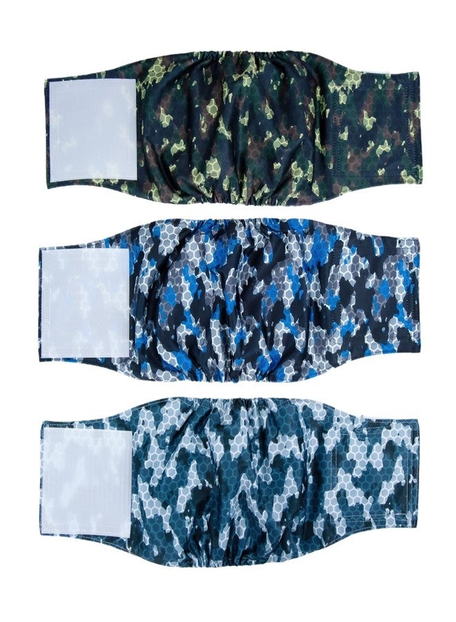 Pet Soft Washable Belly Bands (Pack of 3) - 2021 Latest Washable Male Dog Diapers, Comfort Reusable Male Dog Belly Wraps Diapers for Doggy Puppies(S, Army) - Image 1
